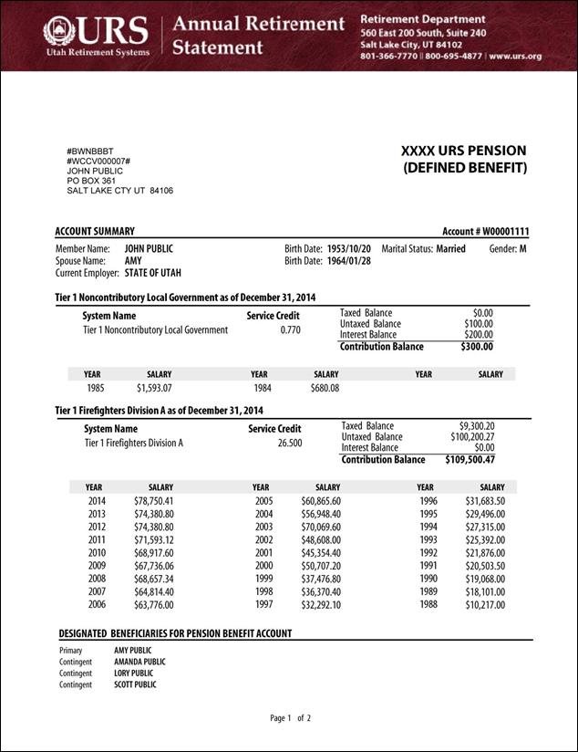 Sample Statement